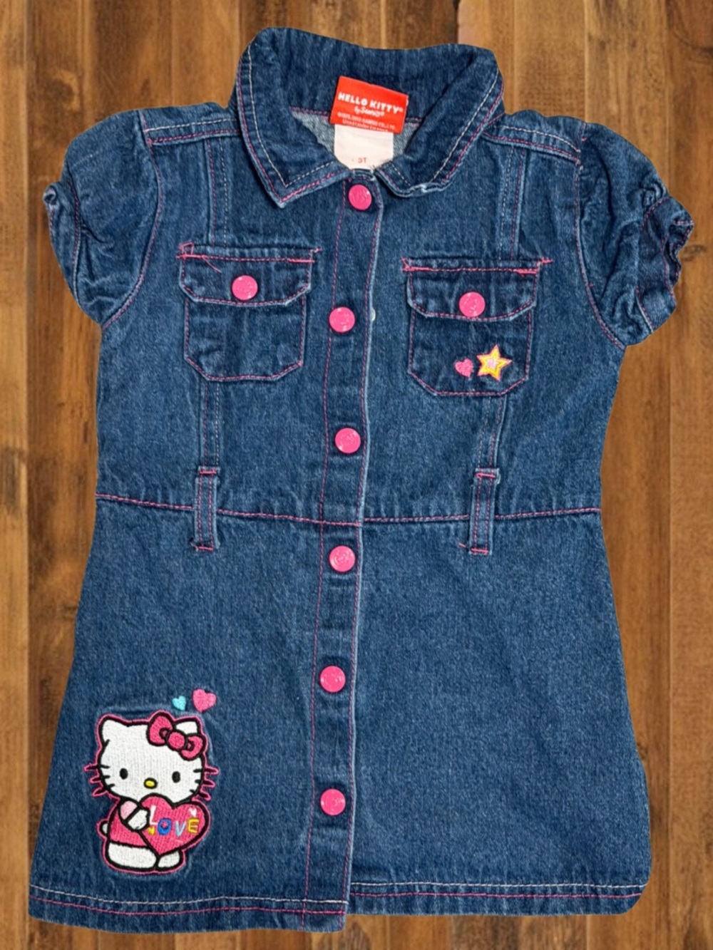 Sanrio Hello Kitty Denim Dress 3T Toddler Girl Y2K Cute